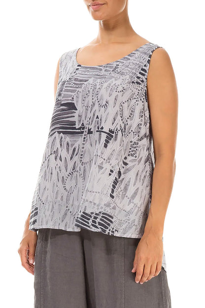 Sleeveless Greige Serenity Silk Cotton Top 3