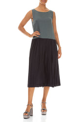 Sleeveless Grey Silk Dress 4