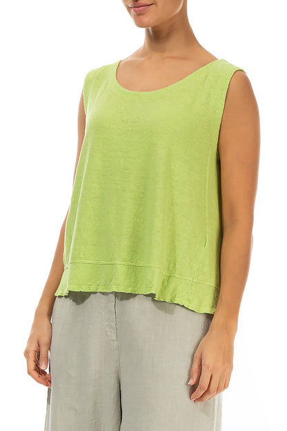 Sleeveless Lime Linen Jersey Top 3