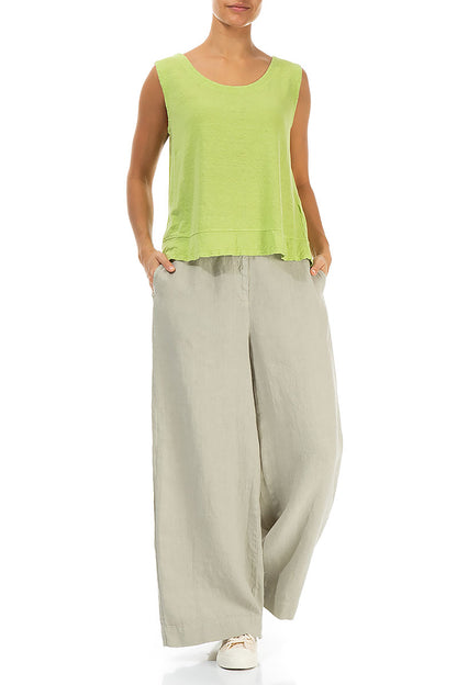 Sleeveless Lime Linen Jersey Top 4