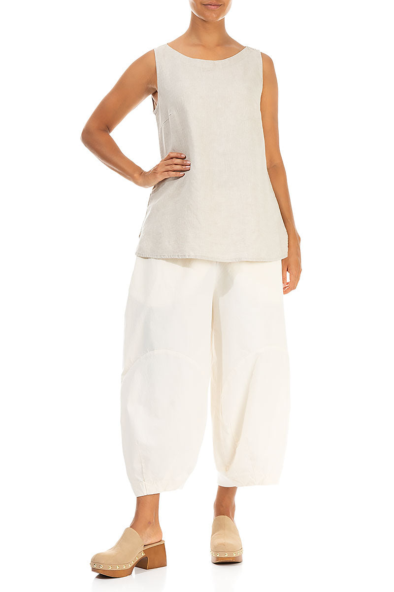 Sleeveless Natural Linen Blouse 4