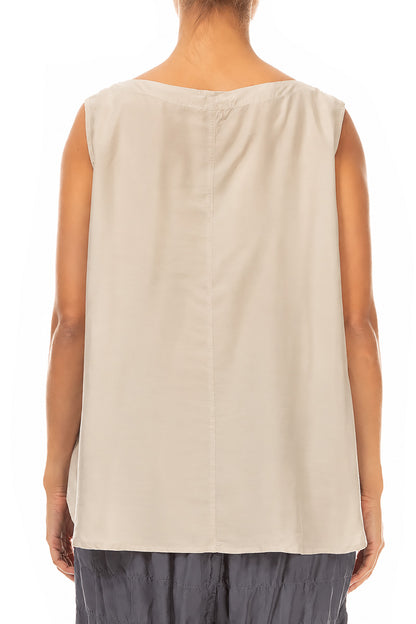 Sleeveless Olive Silk Bamboo Top 2