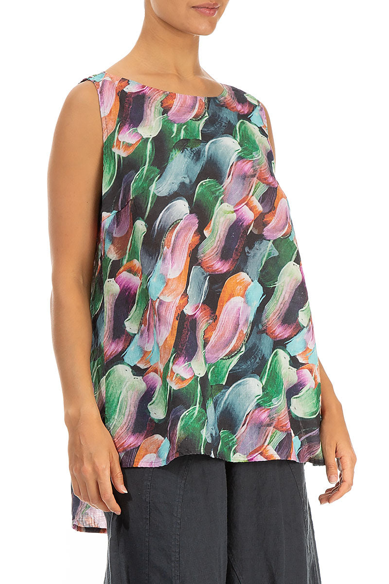 Sleeveless Paint Charm Linen Top 3