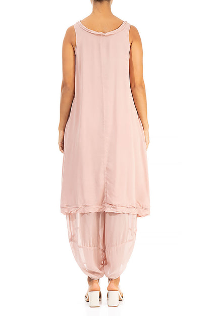 Sleeveless Pink Silk Tunic 2
