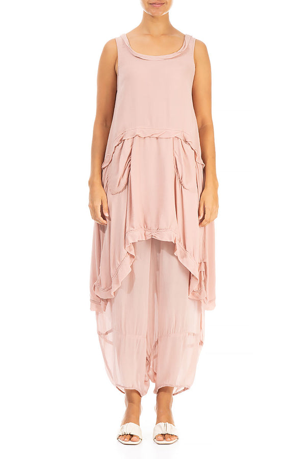 Sleeveless Pink Silk Tunic 1