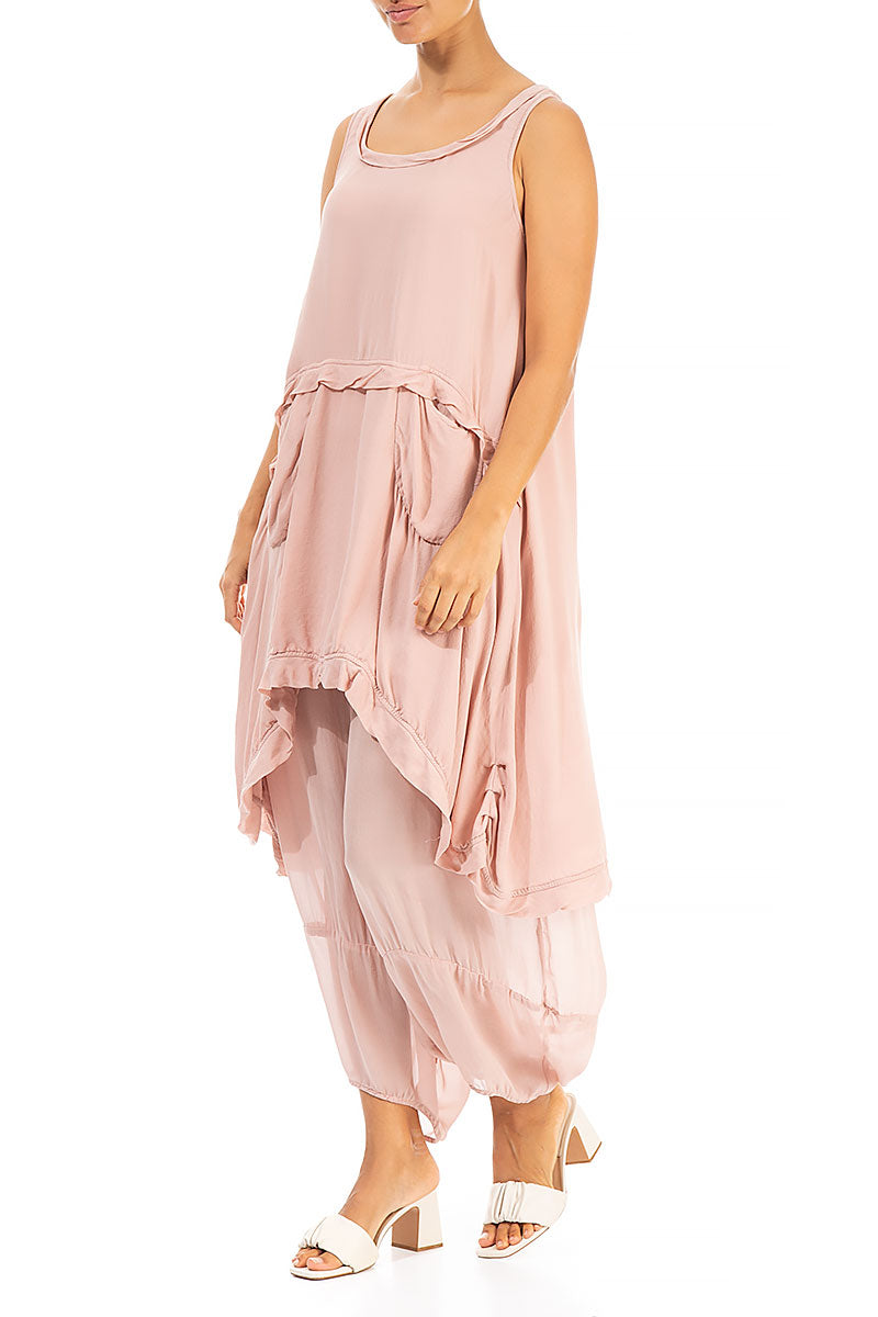 Sleeveless Pink Silk Tunic 3