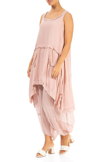 Sleeveless Pink Silk Tunic 3