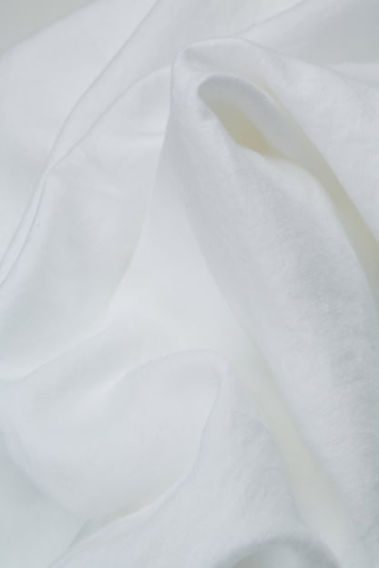 Sleeveless Pleated White Linen Top 5