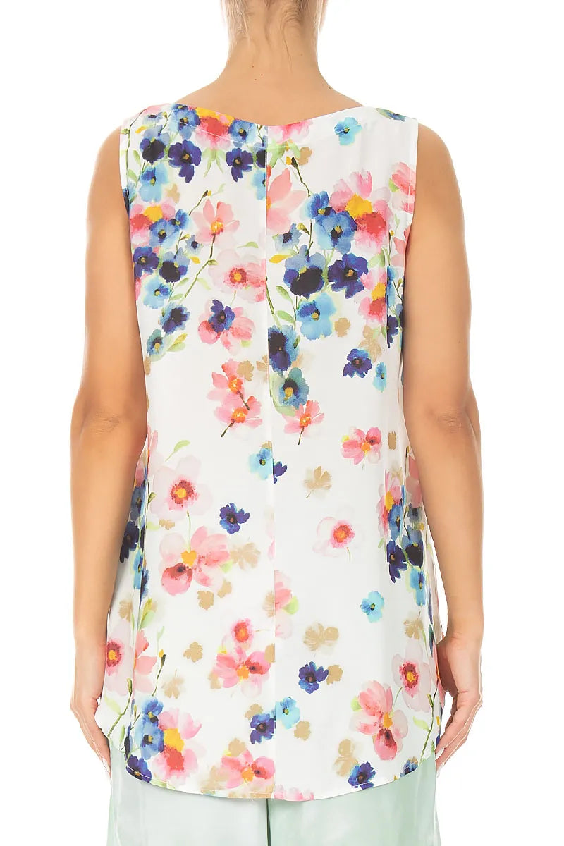 Sleeveless Primrose Silk Bamboo Top