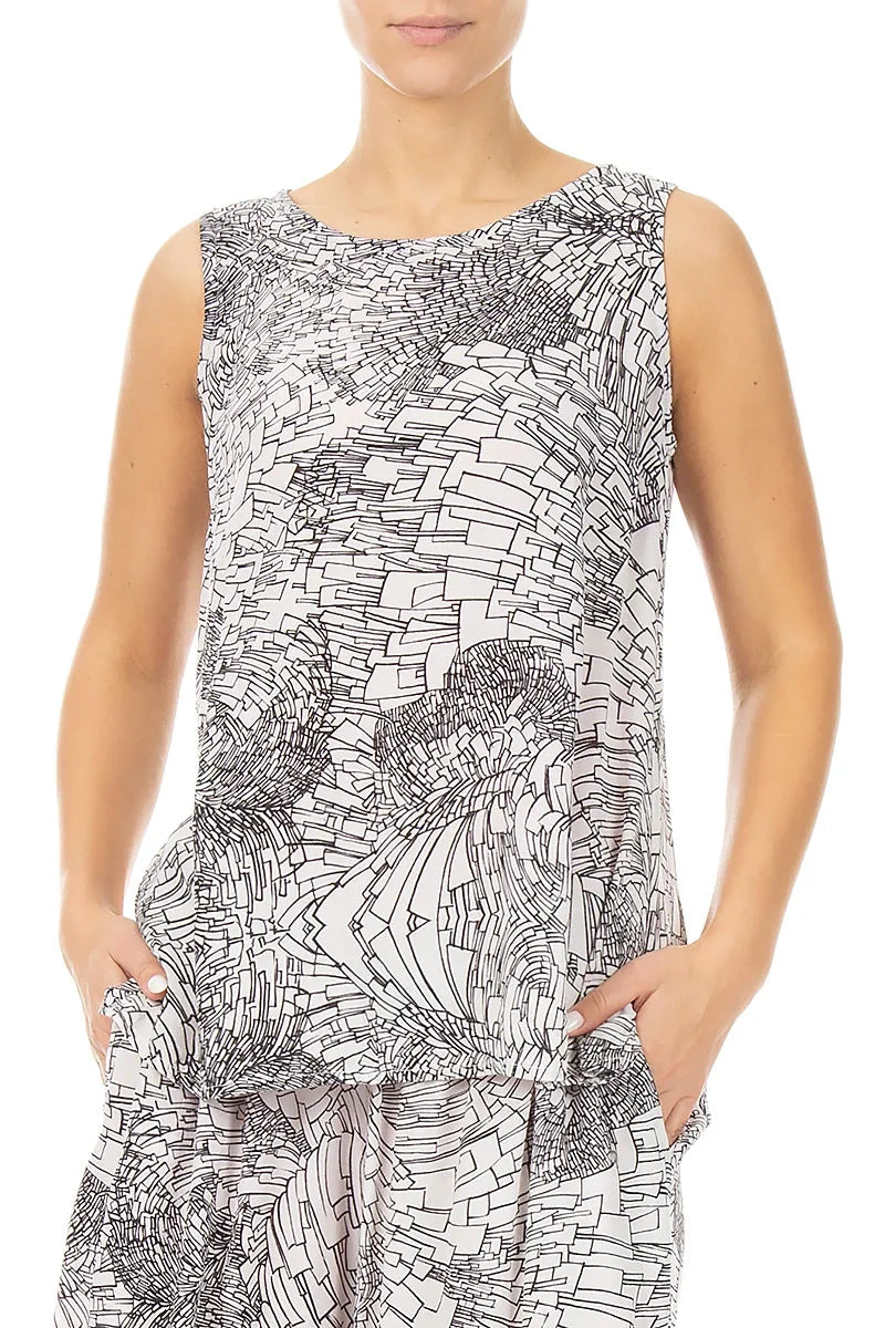 Haut sans manches en viscose Ripple
