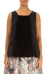 Sleeveless Ruffled Black Linen Top 1