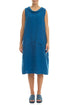 Sleeveless Sculpted Cobalt Blue Linen Dress 1