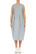 Sleeveless Silver Grey Pintuck Linen Dress 1