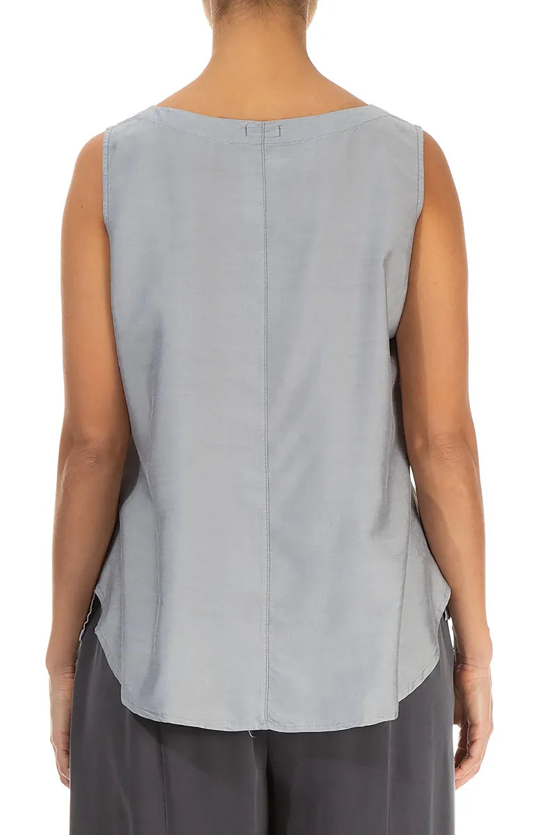 Sleeveless Silver Silk Bamboo Top 2