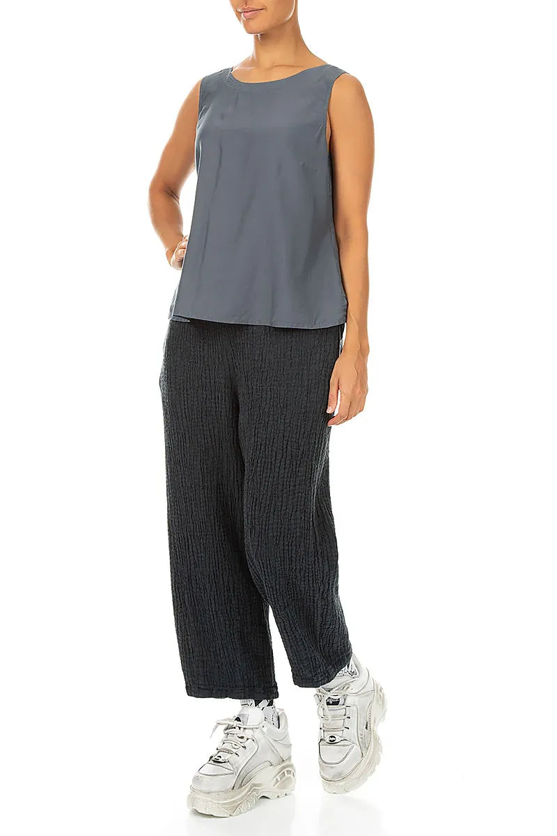 Sleeveless Slate Silk Bamboo Top 4