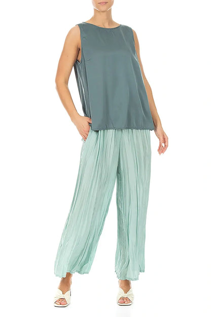 Sleeveless Slate Silk Top 4