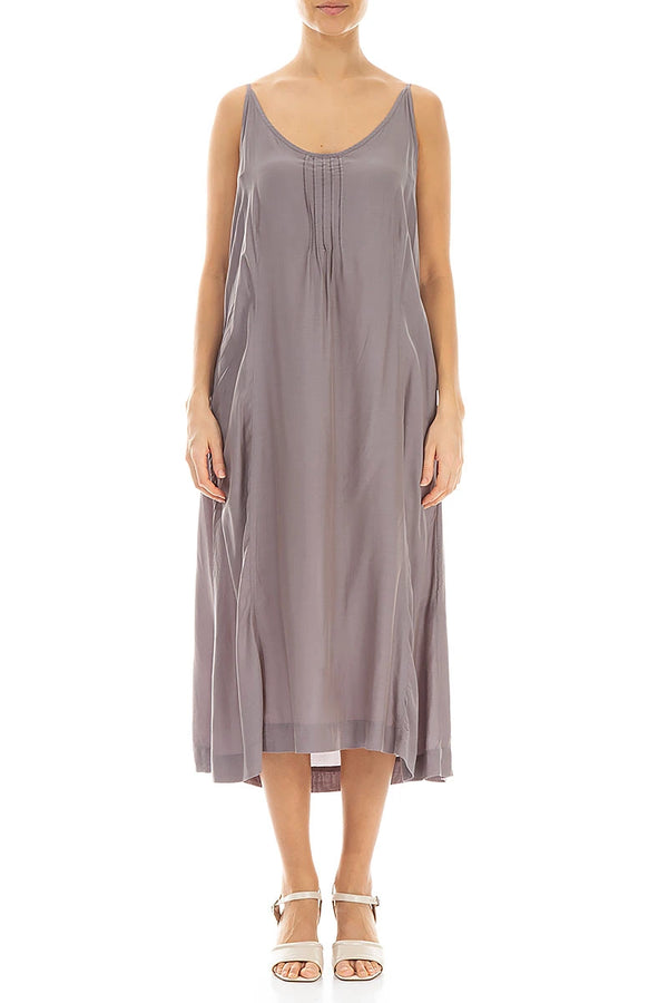Sleeveless Truffle Silk Bamboo Dress 1