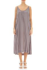 Sleeveless Truffle Silk Bamboo Dress 1