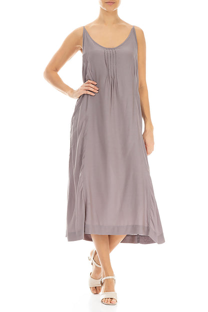 Sleeveless Truffle Silk Bamboo Dress 4