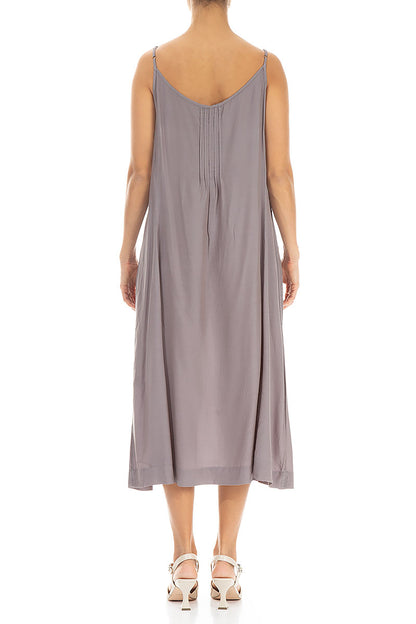Sleeveless Truffle Silk Bamboo Dress 2