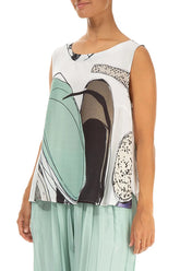 Sleeveless Tumbled Stone Silk Bamboo Top 3