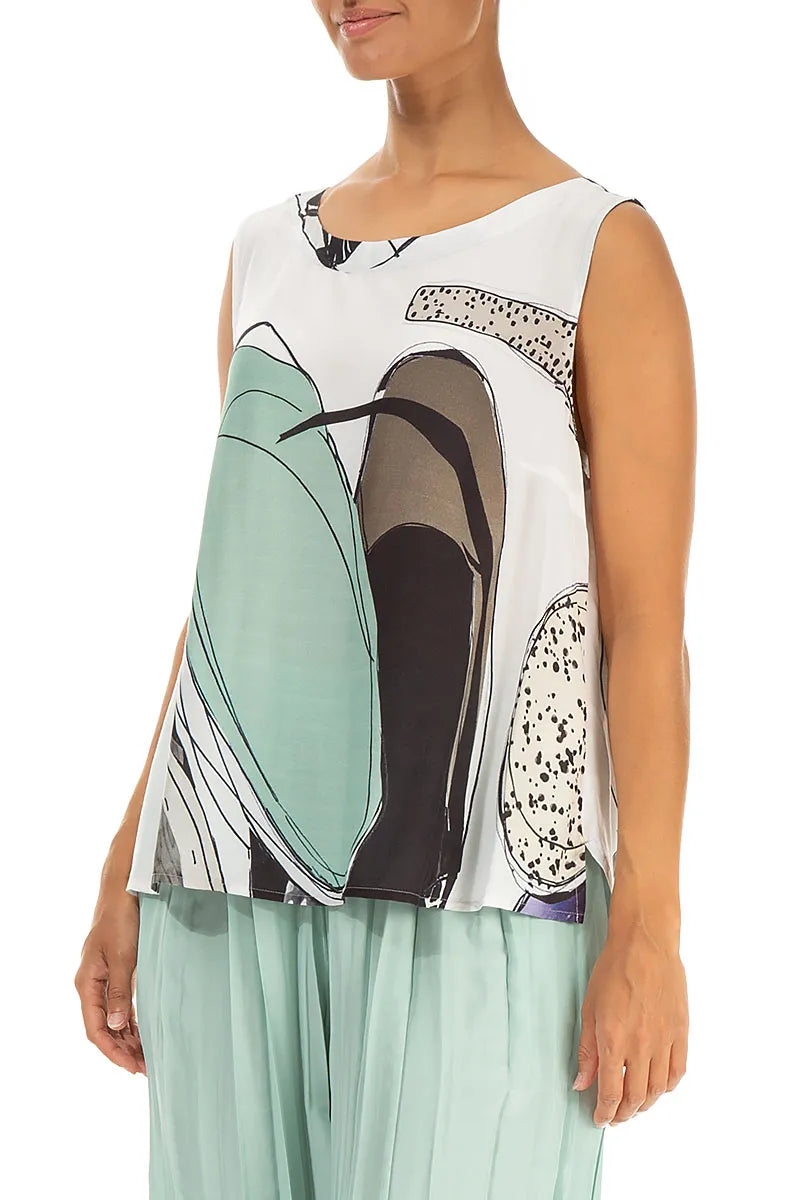 Sleeveless Tumbled Stone Silk Bamboo Top 3