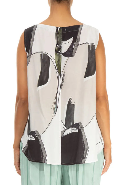 Sleeveless Tumbled Stone Silk Bamboo Top 2