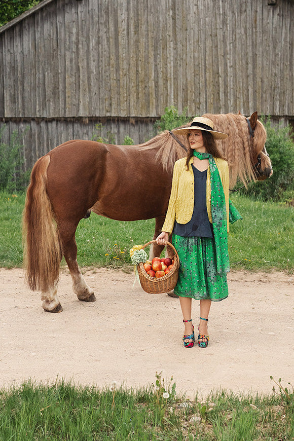 Sleeveless V-Neck Graphite Mirage Silk Bamboo Blouse 1