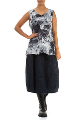Sleeveless V-Neck Alabaster Silk Cotton Blouse 4