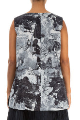 Sleeveless V-Neck Alabaster Silk Cotton Blouse 2
