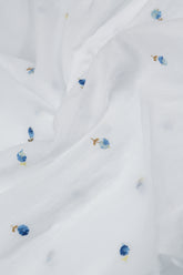 Sleeveless White Embroidered Petals Cotton Blouse 6