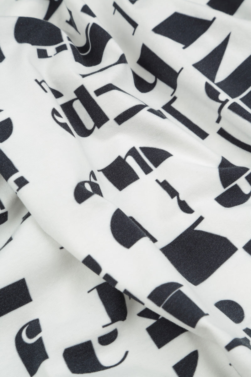 Sleeveless White &amp; Black Letters Cotton Top 5