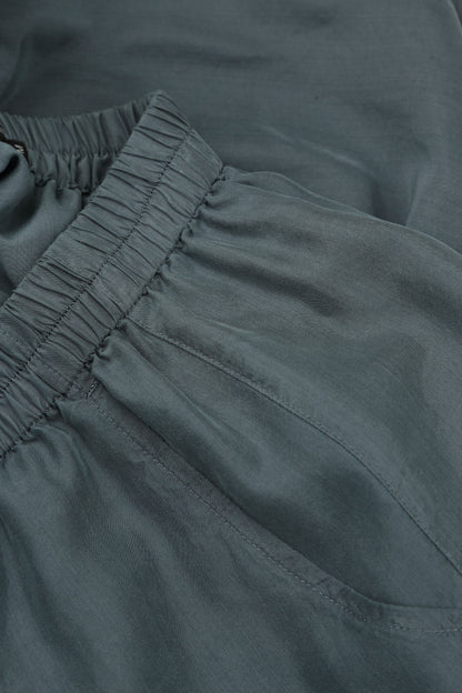 Slight Taper Graphite Pure Silk Trousers