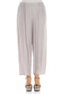 Slight Taper Greige Silk Bamboo Trousers 1