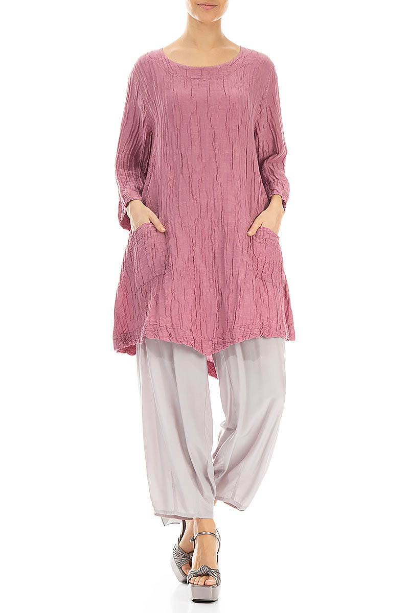 Slight Taper Greige Silk Bamboo Trousers 4