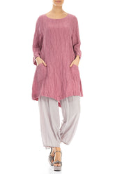 Slight Taper Greige Silk Bamboo Trousers 4