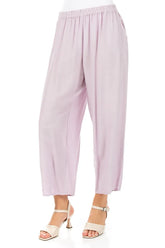 Slight Taper Lilac Silk Bamboo Trousers 3