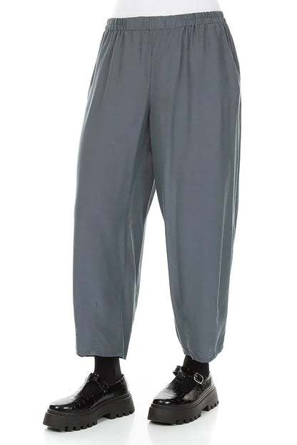 Slight Taper Slate Silk Bamboo Trousers 3