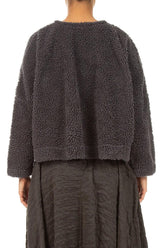 Snap Front Graphite Teddy Cotton Jacket 2