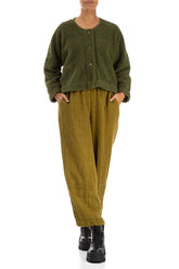 Snap Front Olive Teddy Cotton Jacket 4