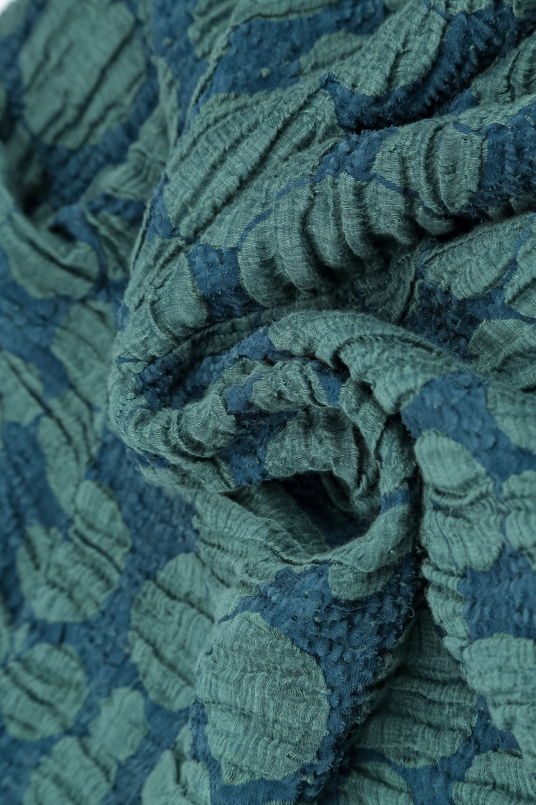 Soft-Shaped Deep Turquoise Circle Silk Linen Blouse 6