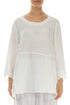 Soft-Shaped Off White Crinkled Silk Linen Blouse 1