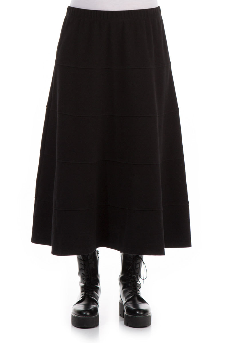 Black Cotton Jersey Bell Skirt 1