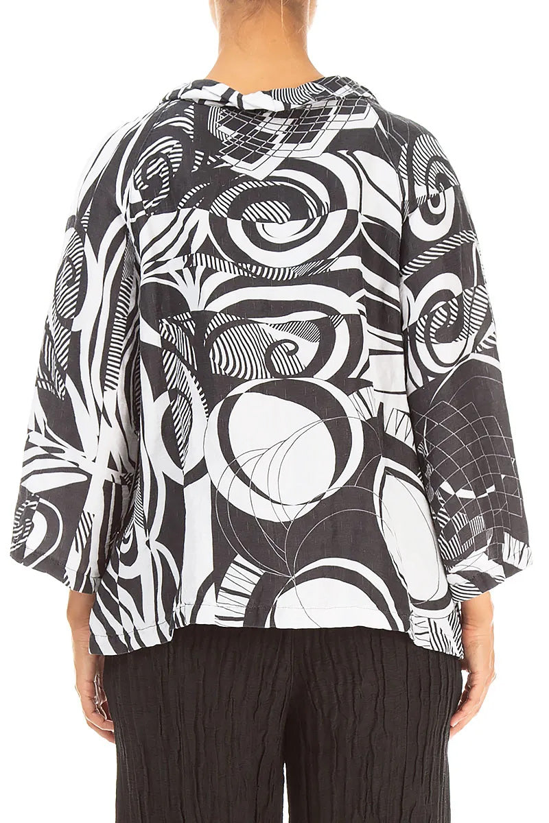 Soft Cowl Neck Orbit Textured Silk Blouse 2