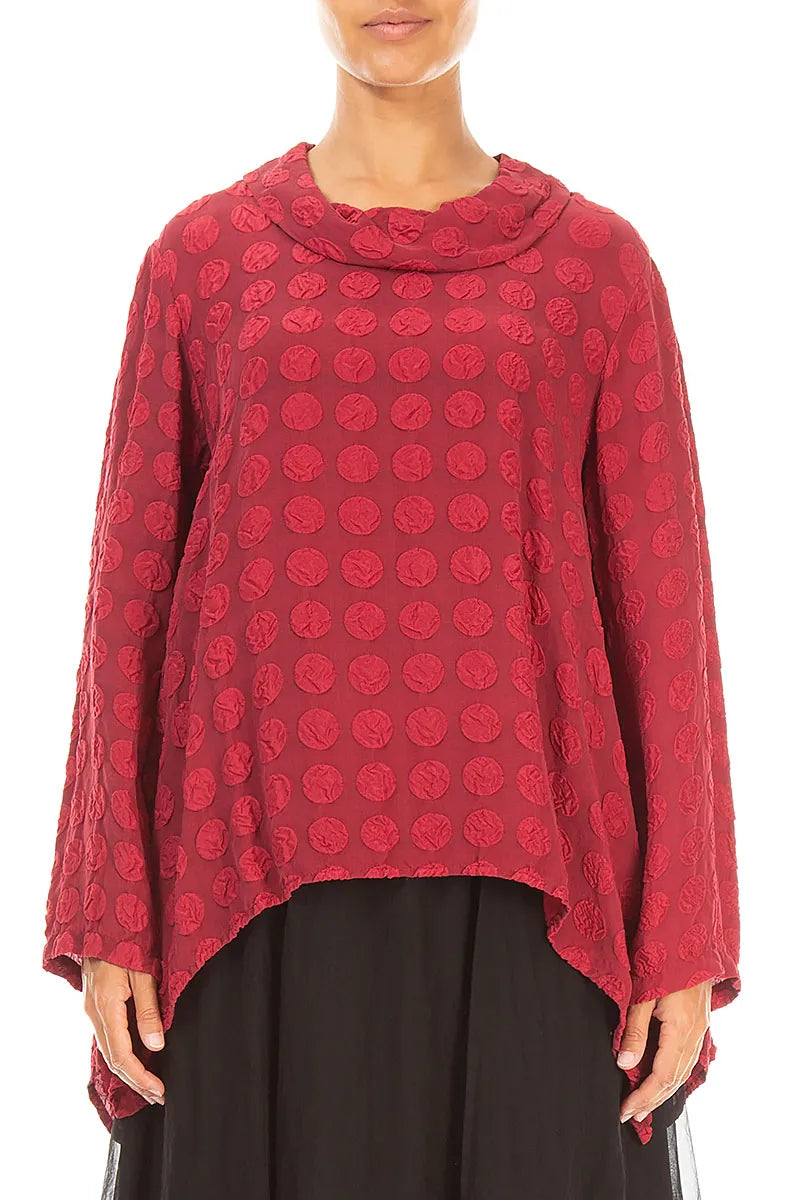 Soft Cowl Ruby Bubble Silk Blouse 1