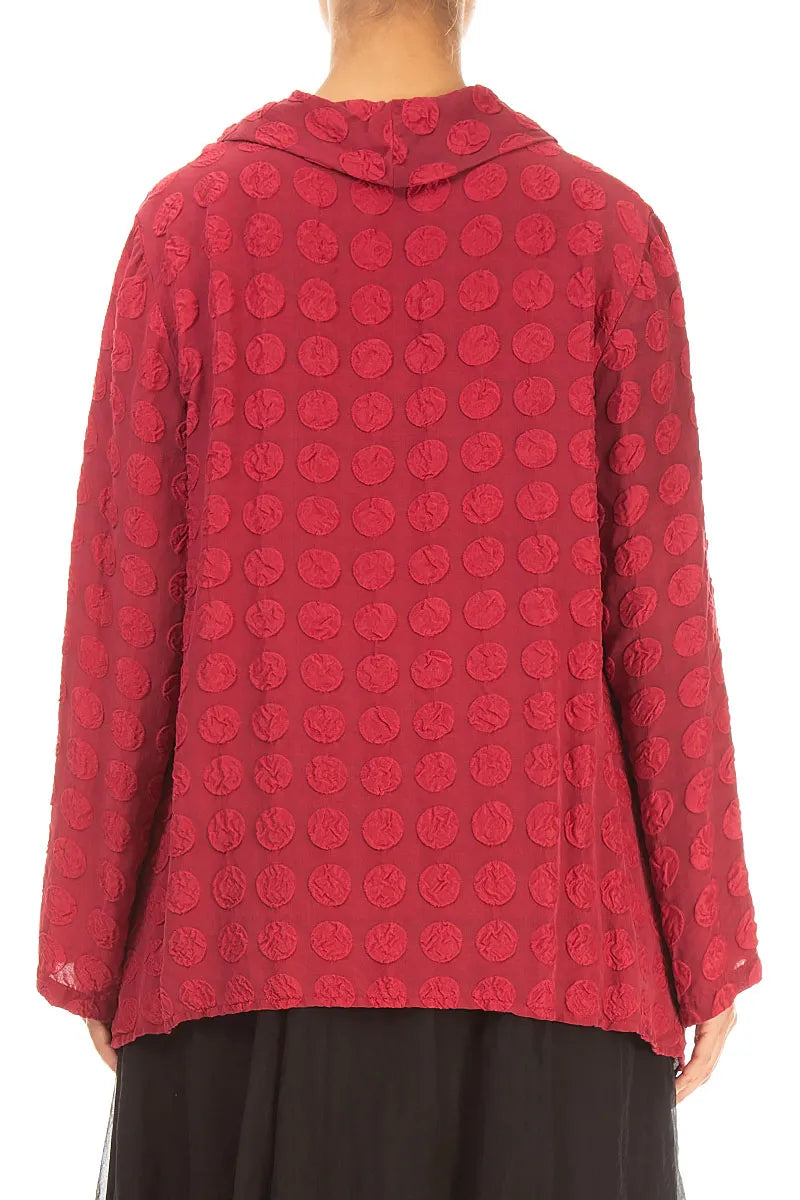 Soft Cowl Ruby Bubble Silk Blouse 2