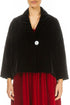 Soft Draped Black Silk Velvet Jacket 1