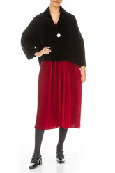 Soft Draped Black Silk Velvet Jacket 4