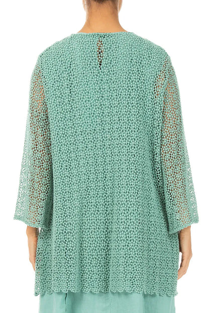 Soft Flare Mint Broderie Cotton Blouse 2