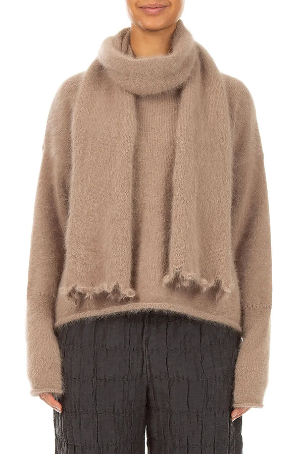 Soft Taupe Angora Scarf 1